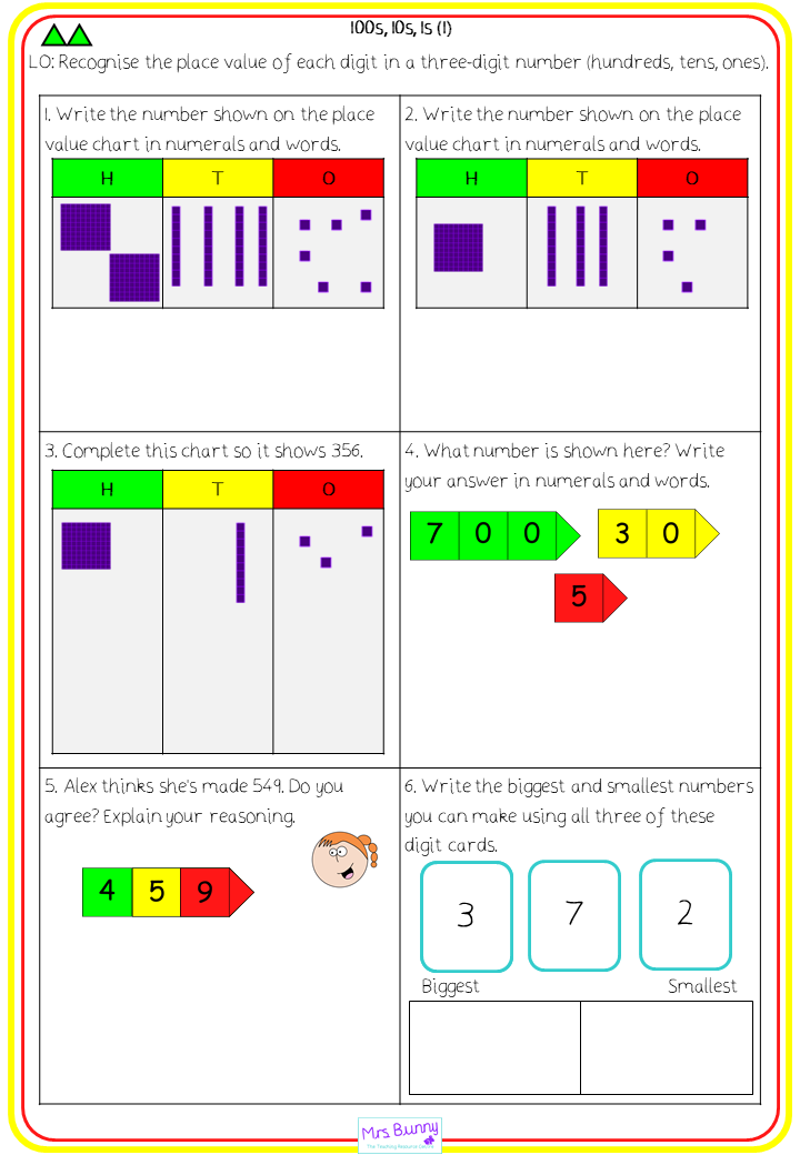 100s 10s 1s 1 Worksheets Year 3 Number And Place Value Teaching 