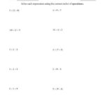 2 Step Order Of Operations With Whole Numbers Addition Subtraction