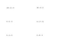 2 Step Order Of Operations With Whole Numbers Addition Subtraction