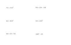 2 Step Positive Decimals Order Of Operations Order Of Operations
