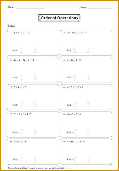 4 Pre Algebra Worksheets FabTemplatez