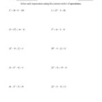 4 Step Order Of Operations With Whole Numbers Order Of Operations