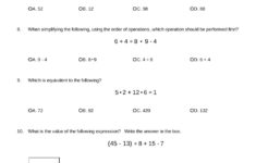 5 7 Order Of Operations Quiz Worksheet