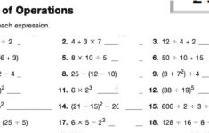 6th Grade Homework Order Of Operations