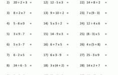 7th Grade In 2020 Pemdas Worksheets Order Of Operations Algebra