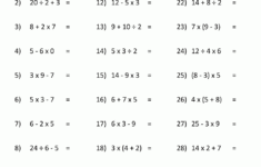 7Th Grade Math Pemdas Worksheets Rule Order Of Operations Tiktokcook