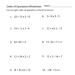 7Th Grade Math Pemdas Worksheets Rule Order Of Operations Tiktokcook