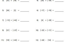 Absolute Value Worksheets Math Practice Worksheets Practices