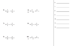 Adding And Subtracting Mixed Numbers Worksheet With Answer Key
