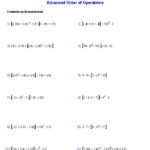 Advanced Order Of Operations Problems Order Of Operations Algebra