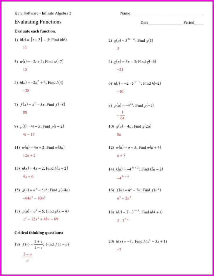 Order Of Operations Worksheet Kuta Algebra 1