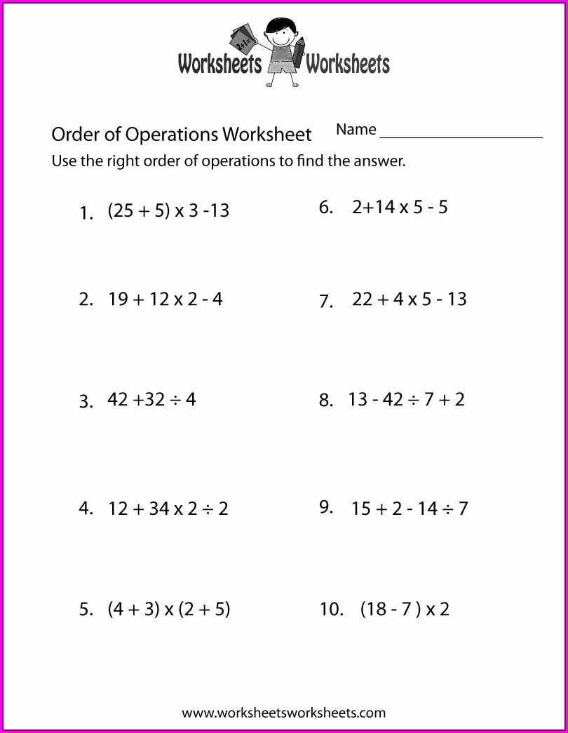 Advanced Order Of Operations Worksheet Answer Key Worksheet Resume 