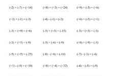 All Operations With Integers Range 9 To 9 With All Integers In