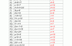 Basic Algebra Worksheets