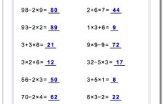 Basic Order Of Operations Worksheets Many Many More Variations To