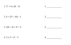 BlueBonkers Free Printable Math Sheets Order Of Operations Exponents