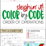 Christmas Color By Number Order Of Operations Kraus Math Order Of