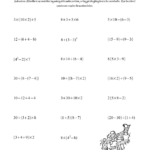 Christmas Math Worksheet Order Of Operations Three Steps A