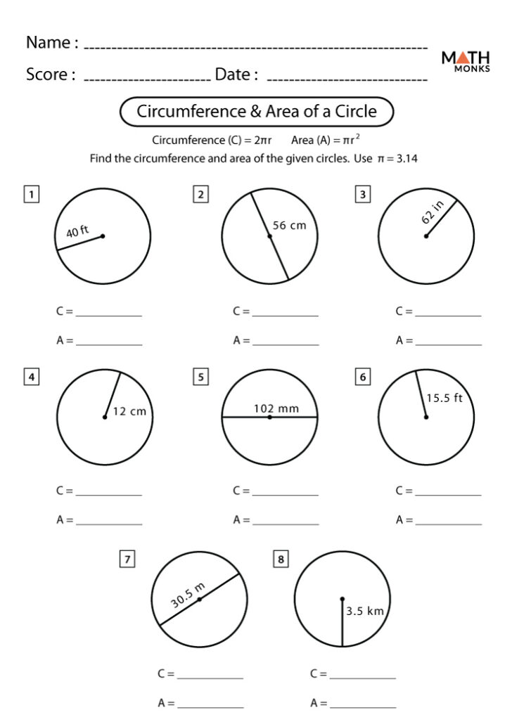 Math Worksheets Circles