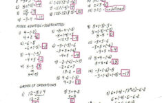Cobb Adult Ed Math Interger And Order Of Operation Worksheet Solutions