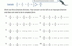Dividing Fractions Worksheet