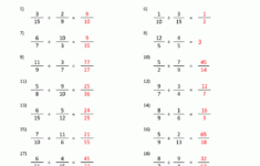 Dividing Fractions Worksheet