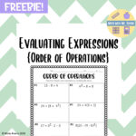 Evaluating Expressions Order Of Operations Worksheet FREEBIE