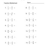 Fraction Review Worksheet Worksheets Worksheets