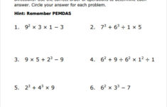 FREE 11 Sample Order Of Operations Worksheet Templates In PDF
