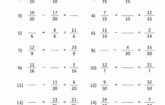 Free Fraction Worksheets Adding Subtracting Fractions