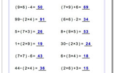 Free Printable Math Worksheets 6Th Grade Order Operations Free Printable