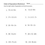 Free Printable Simple Order Of Operations Worksheet