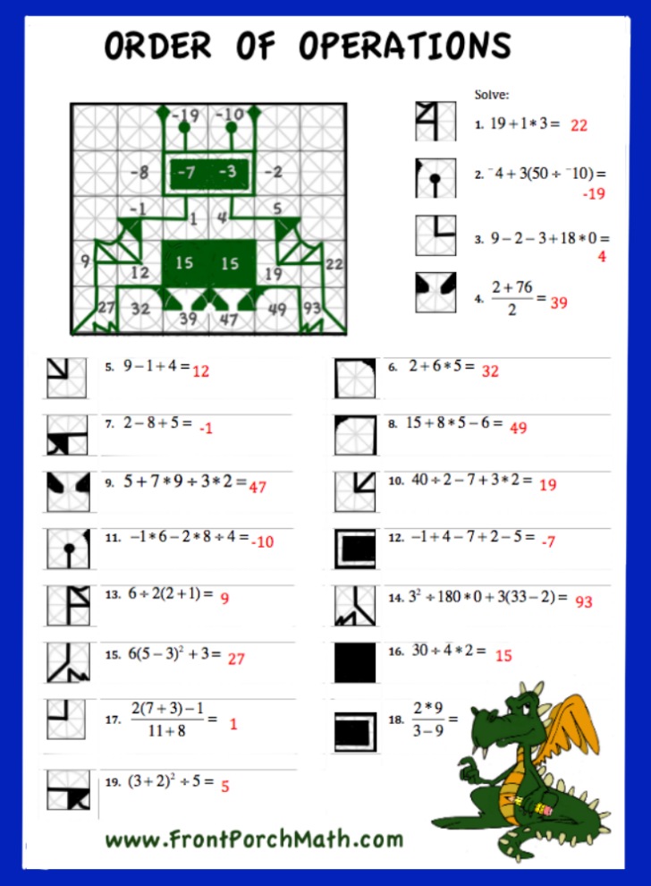 Fun Order Of Operations Worksheets