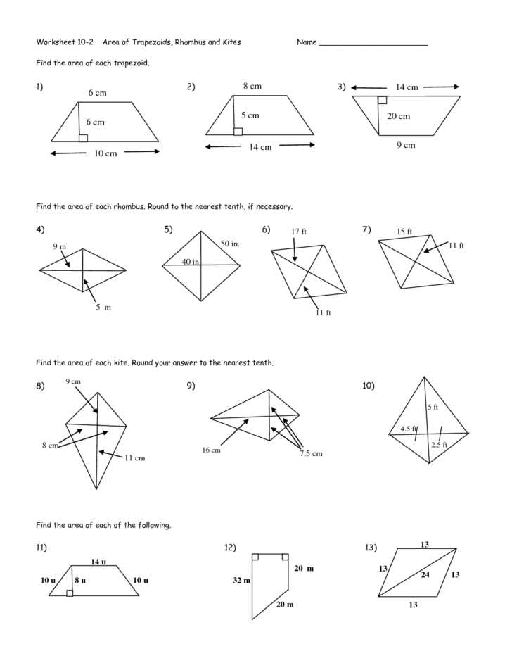 Free Geometry Worksheets With Answers