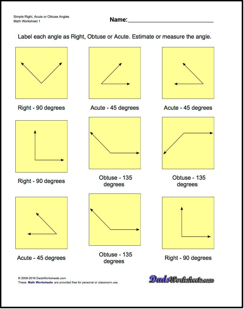 Geometry Worksheets The Basic Geometry Worksheets In This Section Cover 