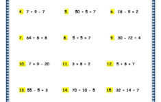 Grade 4 Maths Resources 1 8 Order Of Operations Printable Worksheets