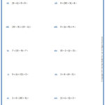 Grade 5 Class 5 Order Of Operation Worksheets Math Fact Worksheets