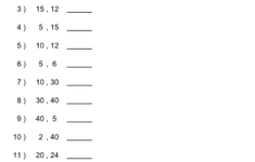 Greatest Common Factor Worksheet