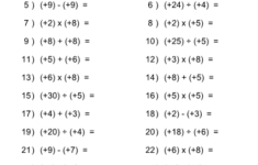 Integer Mixed Problems Worksheet