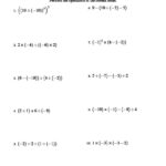 Integers Order Of Operations Three Steps Including Negative Integers