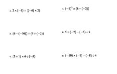 Integers Order Of Operations Three Steps Including Negative Integers