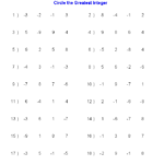 Integers Worksheets Integers Worksheet Printable Multiplication