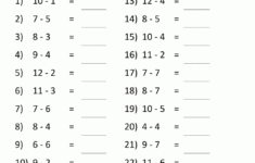 Math Subtraction Worksheets 1st Grade