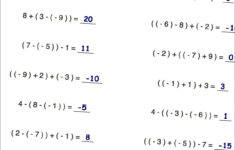 Math Worksheets Addition And Subtraction Negative Numbers Negative