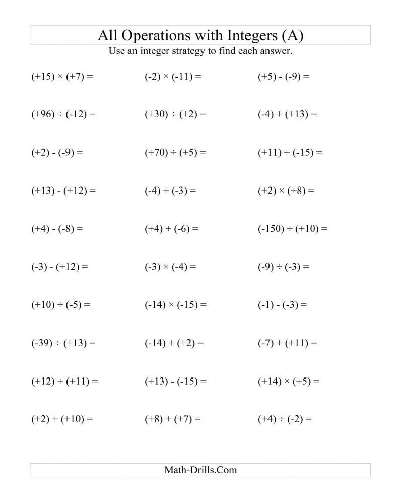 Math Worksheets For 8th Grade Printable Parentheses Math Worksheets 
