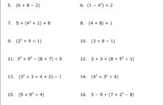 Math Worksheets Order Of Operations Or PEMDAS