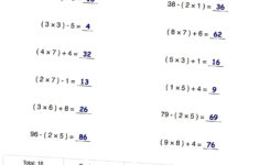 Math Worksheets Order Of Operations Order Of Operations Pemdas