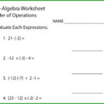 Math Worksheets Order Of Operations With Variables Worksheet Resume