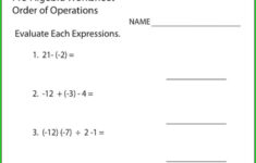 Math Worksheets Order Of Operations With Variables Worksheet Resume