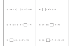 Missing Numbers Order Of Operations Worksheet With Answer Key Download